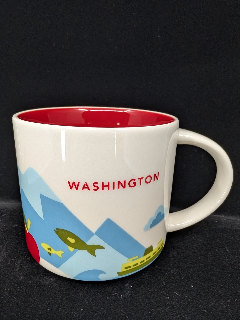 Starbucks Washington State Ceramic Mug Red Inside, You Are Here 2015 Collection